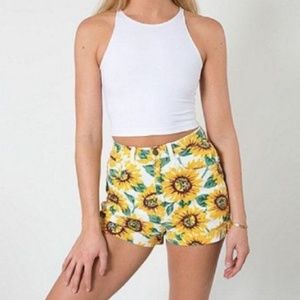American Apparel Sunflower High Waisted Shorts